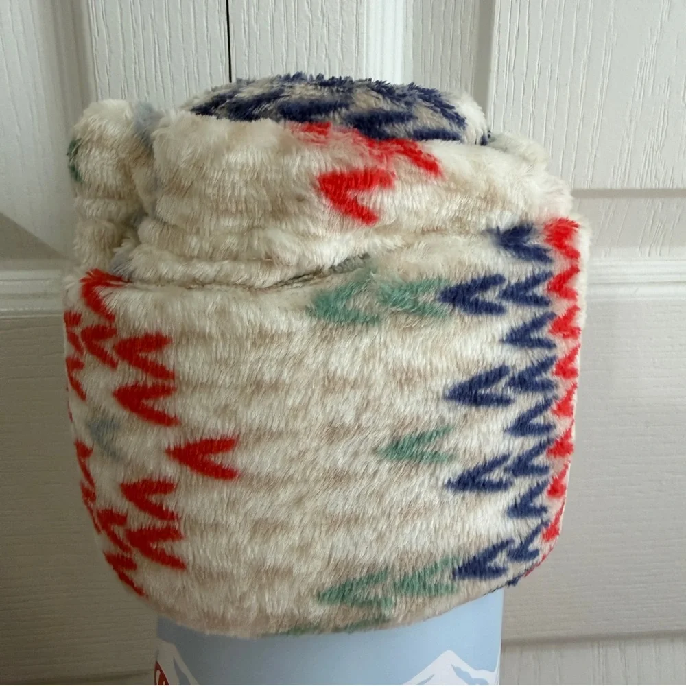 Plush‎ Throw multicolor blue fair isle 50 x 60 blanket